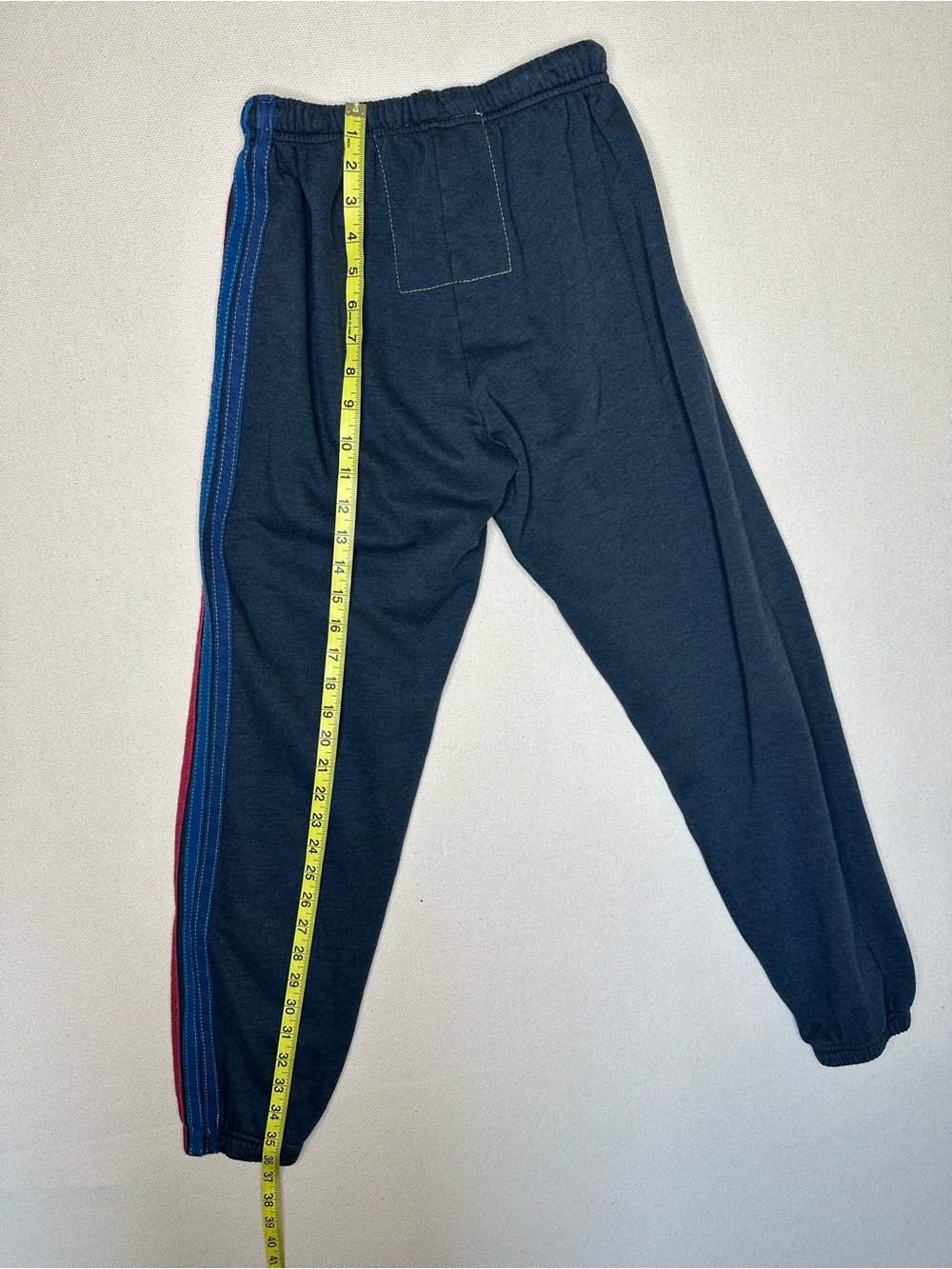 Aviator Nation Navy 5 Stripe Rainbow Sweatpants Joggers Comfy Loungewear Small - Picture 5 of 8